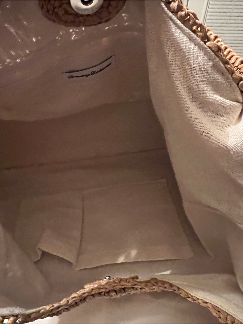 Tommy Bahama Brown Woven Straw Tote with Tassel - Picture 3 of 6